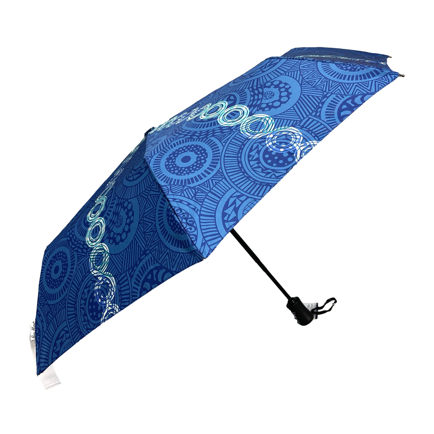 Annie Phillips Circles Folding Umbrella Blue