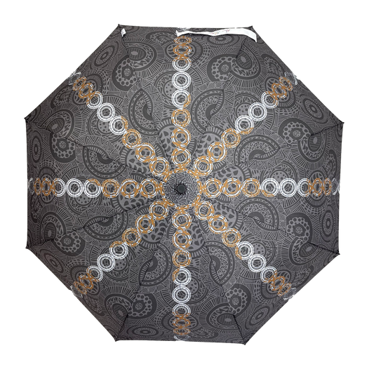 Annie Phillips Circles Folding Umbrella Charcoal