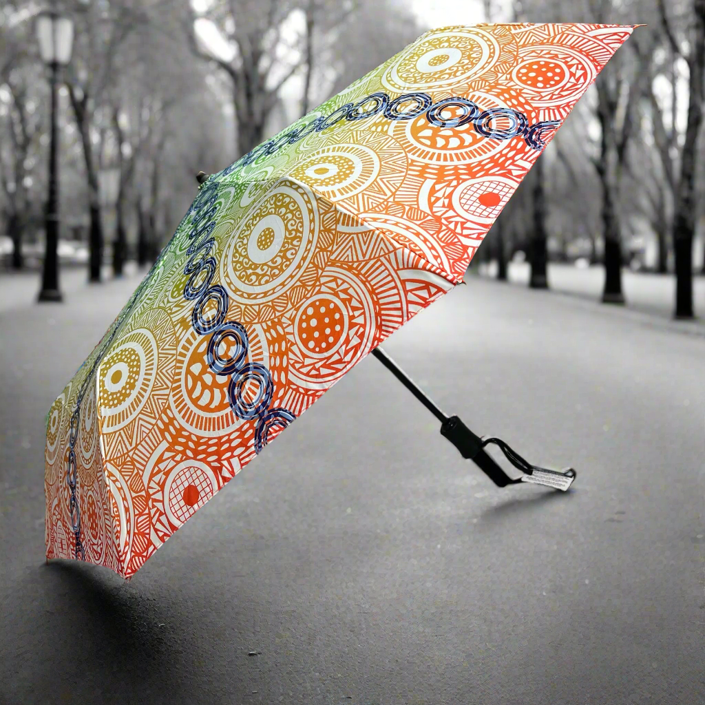 Annie Phillips Circles Folding Umbrella Ombre