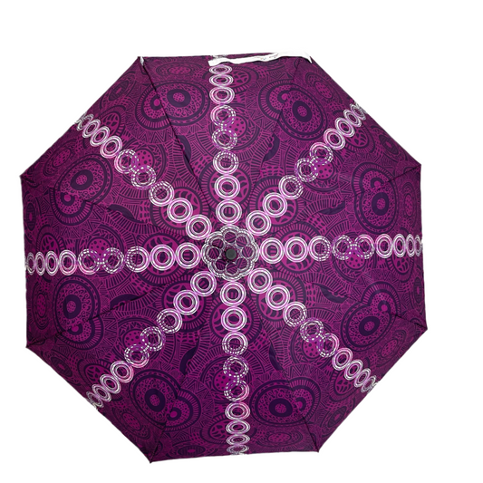 Annie Phillips Circles Folding Umbrella Purple