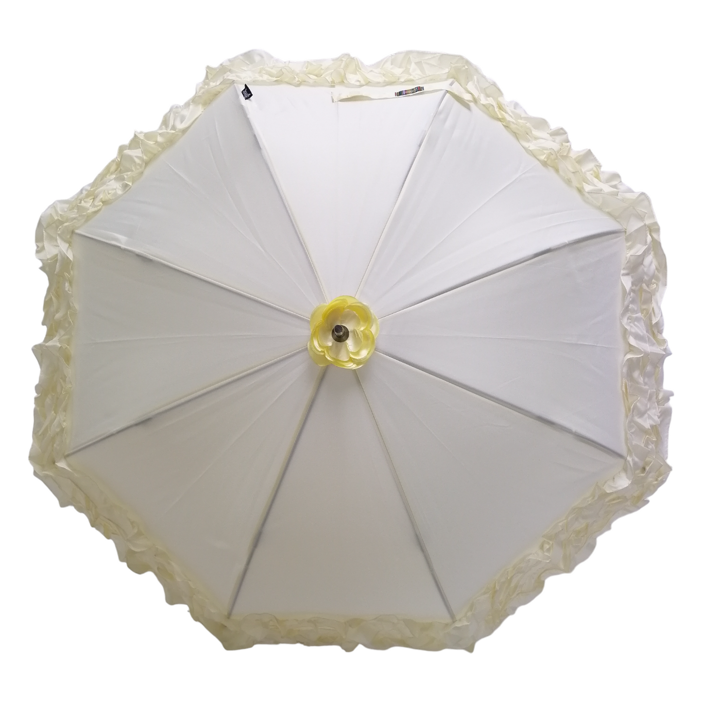 Boutique Triple Frill Stick Auto Umbrella Beige