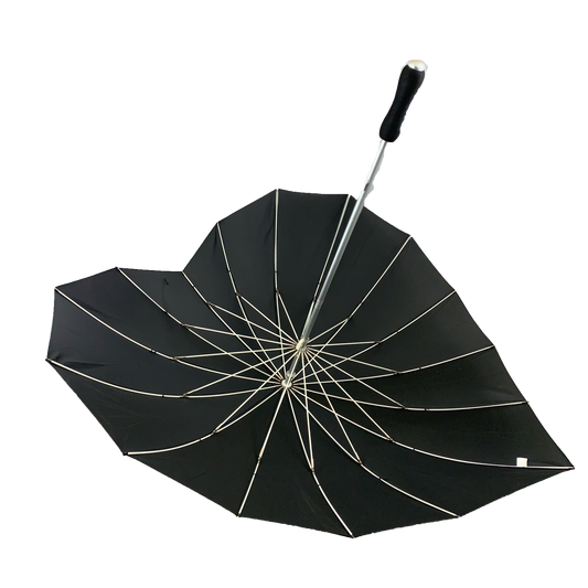 Boutique Heart Umbrella Black