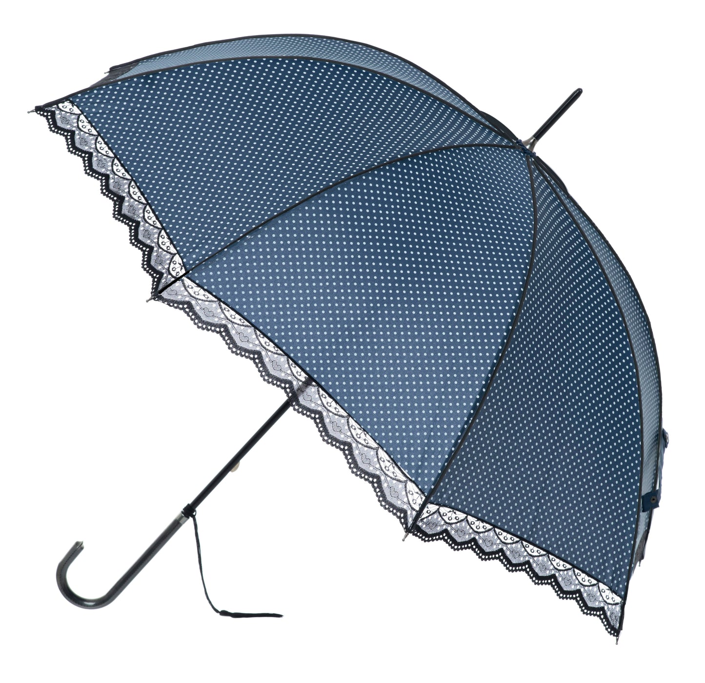 Boutique Classic with Lace Piped Navy/White Umbrella