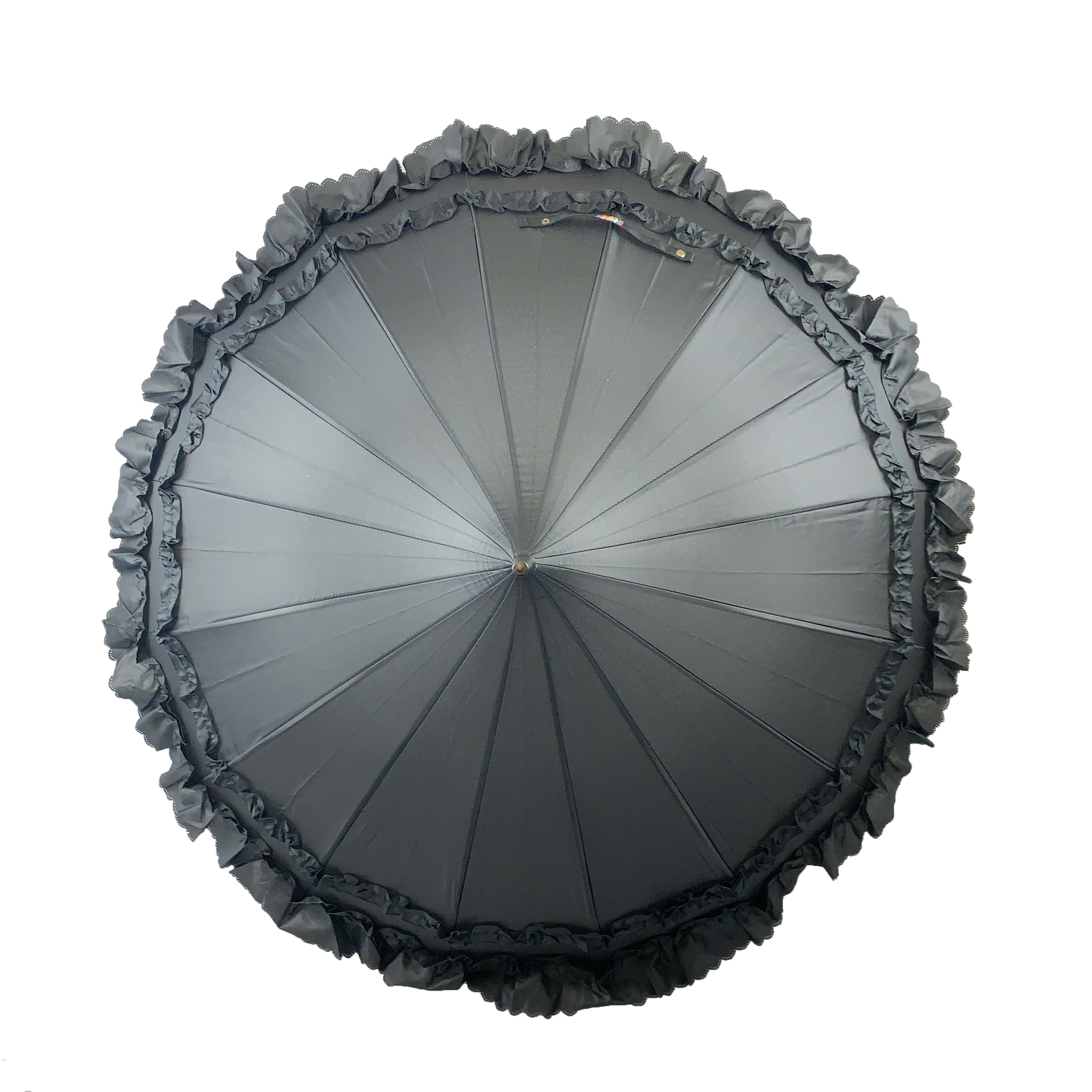 Boutique Frilled Pagoda Umbrella Black
