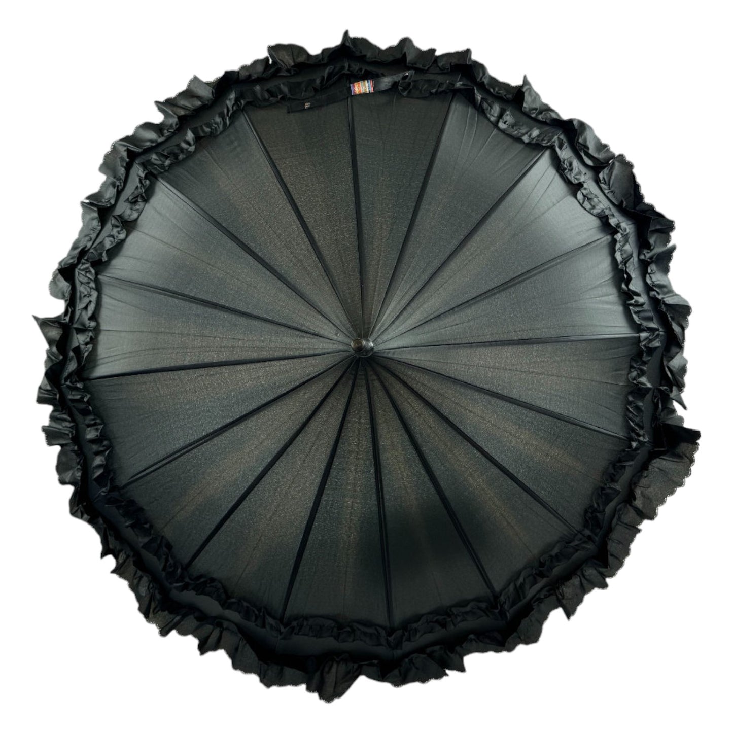 Boutique Frilled Pagoda Umbrella Black