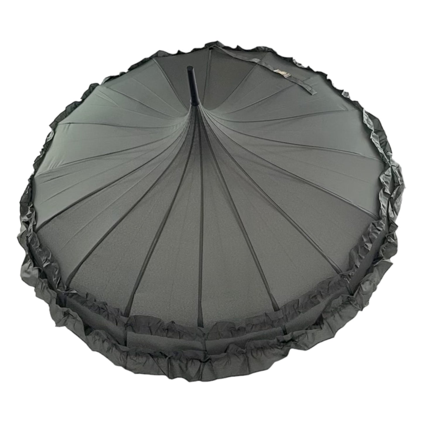 Boutique Frilled Pagoda Umbrella Grey