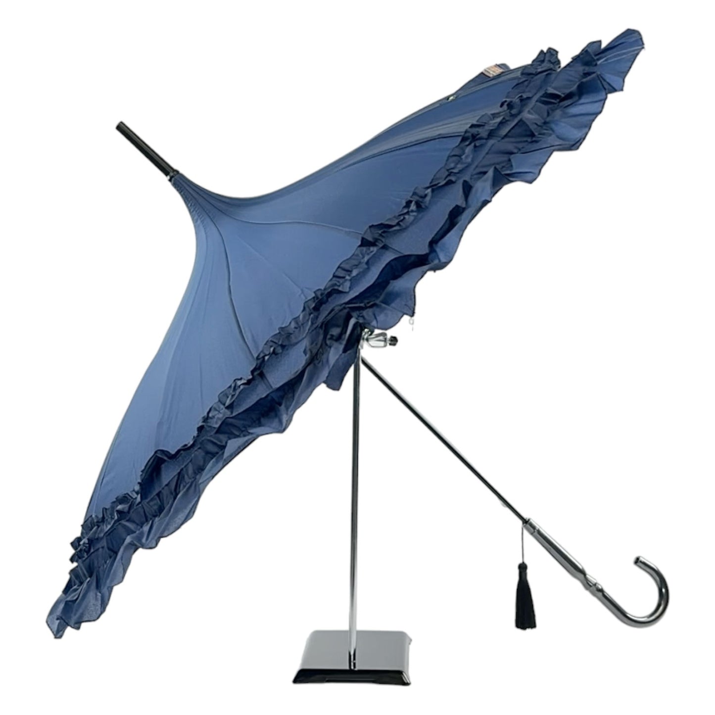 Boutique Frilled Pagoda Umbrella Navy