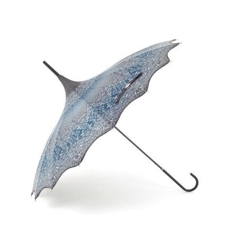 Boutique Patterned Pagoda with Scalloped edge Charcoal