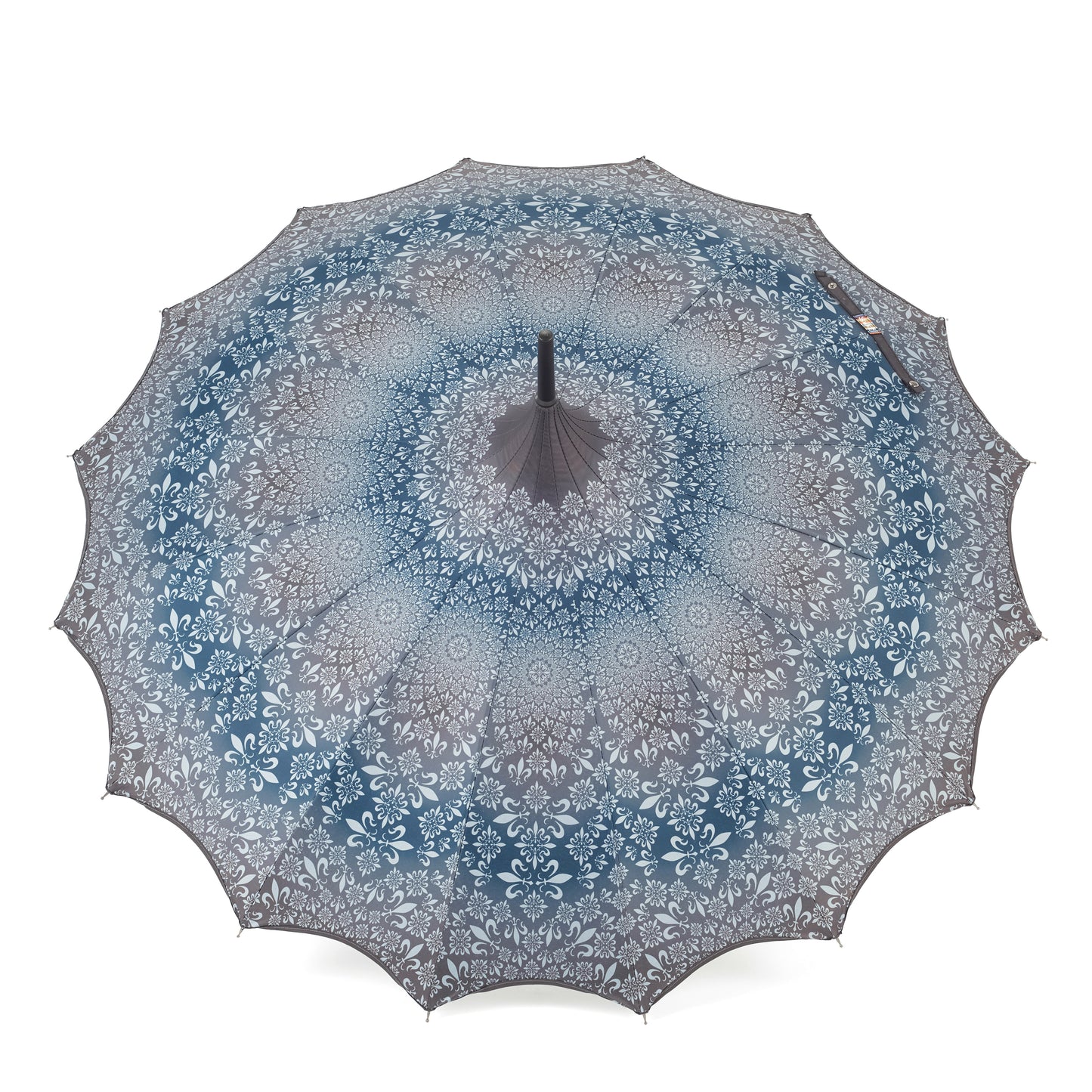 Boutique Patterned Pagoda with Scalloped edge Charcoal