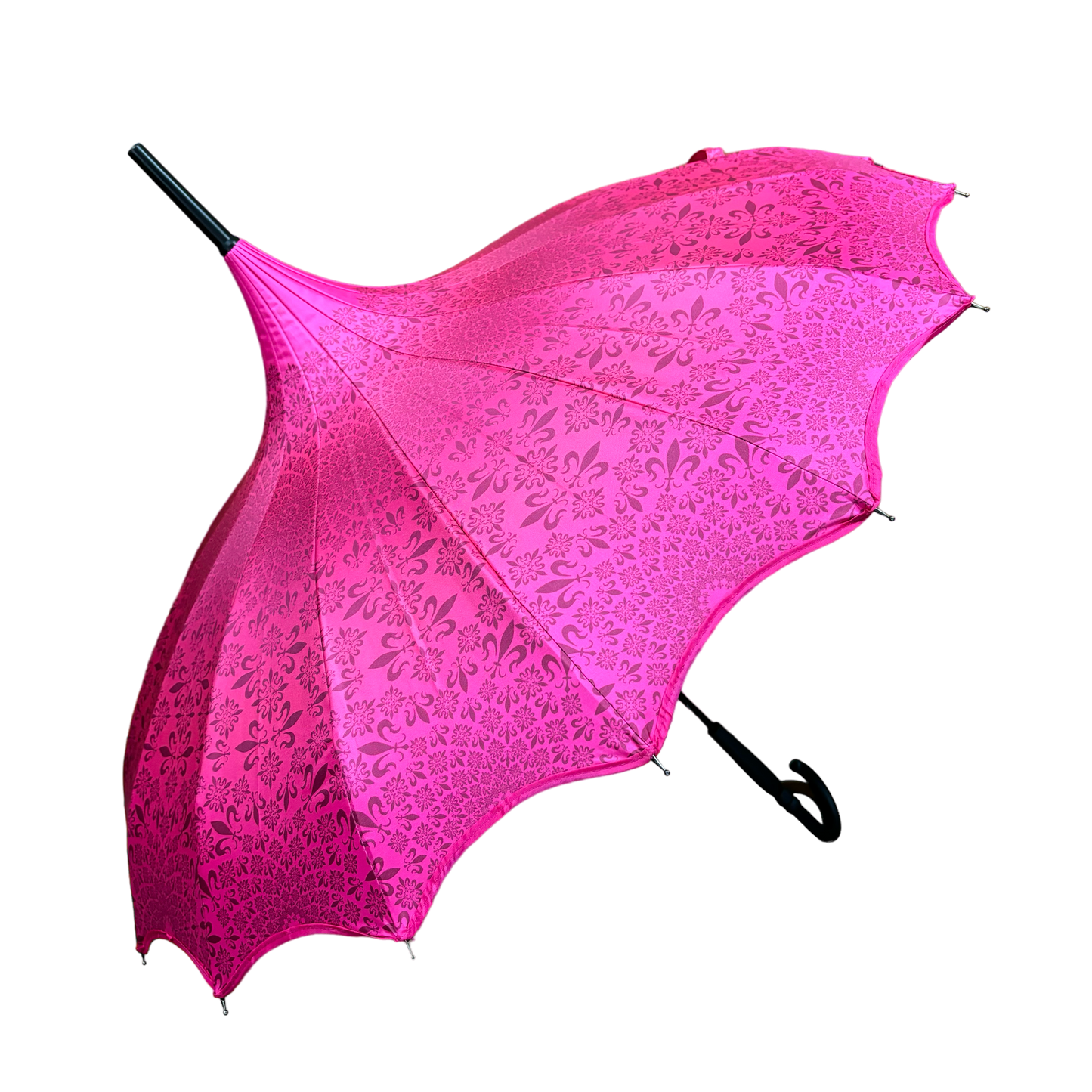 Boutique Patterned Pagoda with Scalloped edge Pink