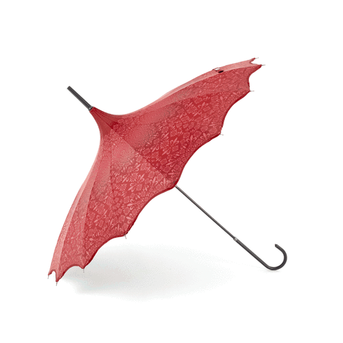 Boutique Patterned Pagoda with Scalloped edge Red