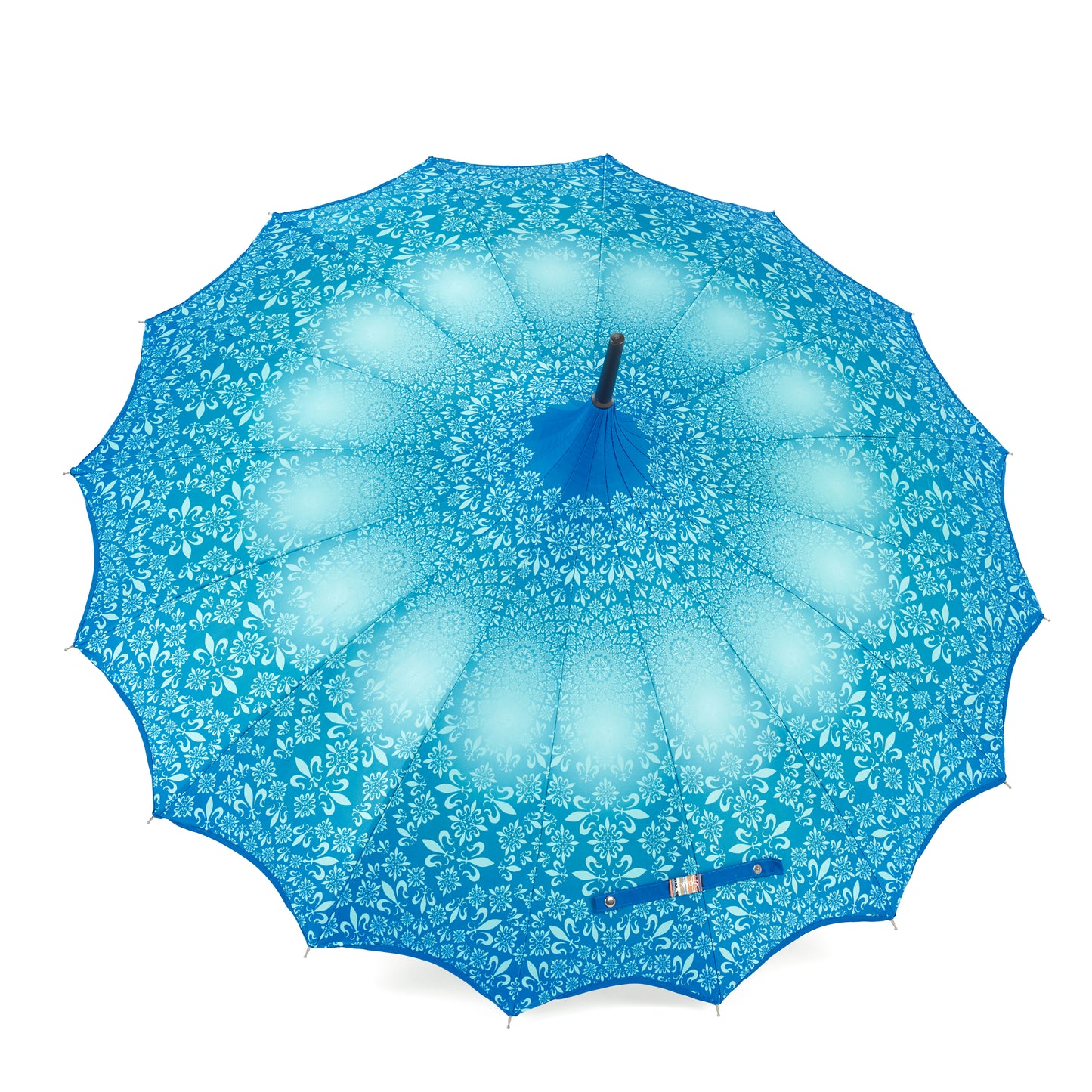 Boutique Patterned Pagoda with Scalloped edge Teal