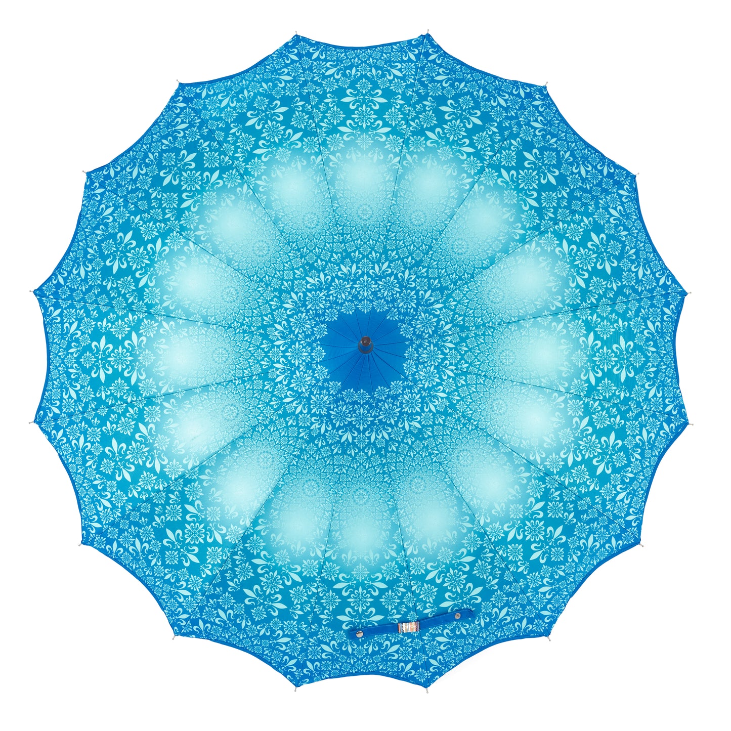 Boutique Patterned Pagoda with Scalloped edge Teal