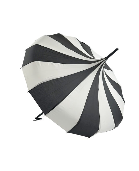 Boutique Classic Pagoda Umbrella Black and Cream