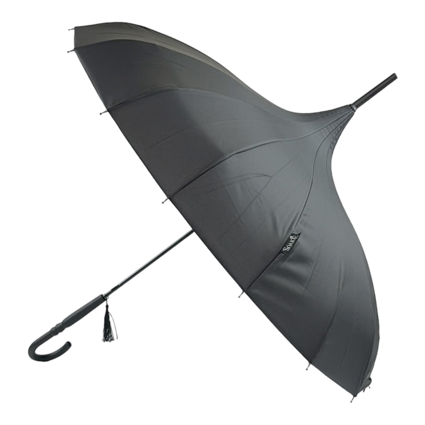 Boutique Classic Pagoda Umbrella in Black