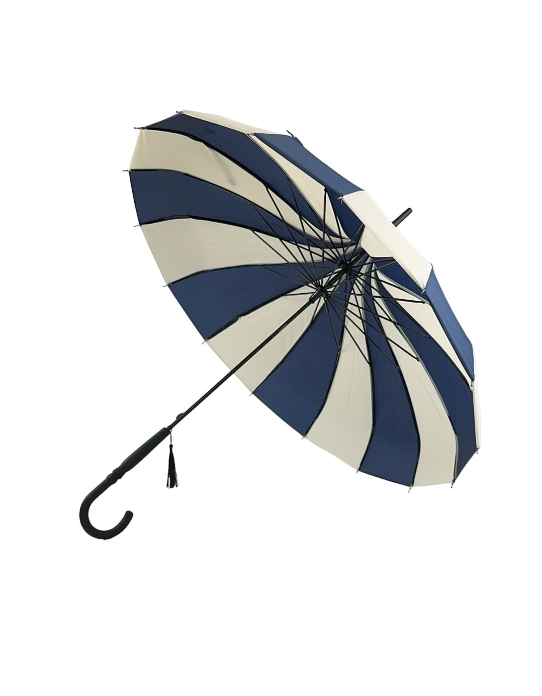 Boutique Classic Pagoda Umbrella in Navy and Cream