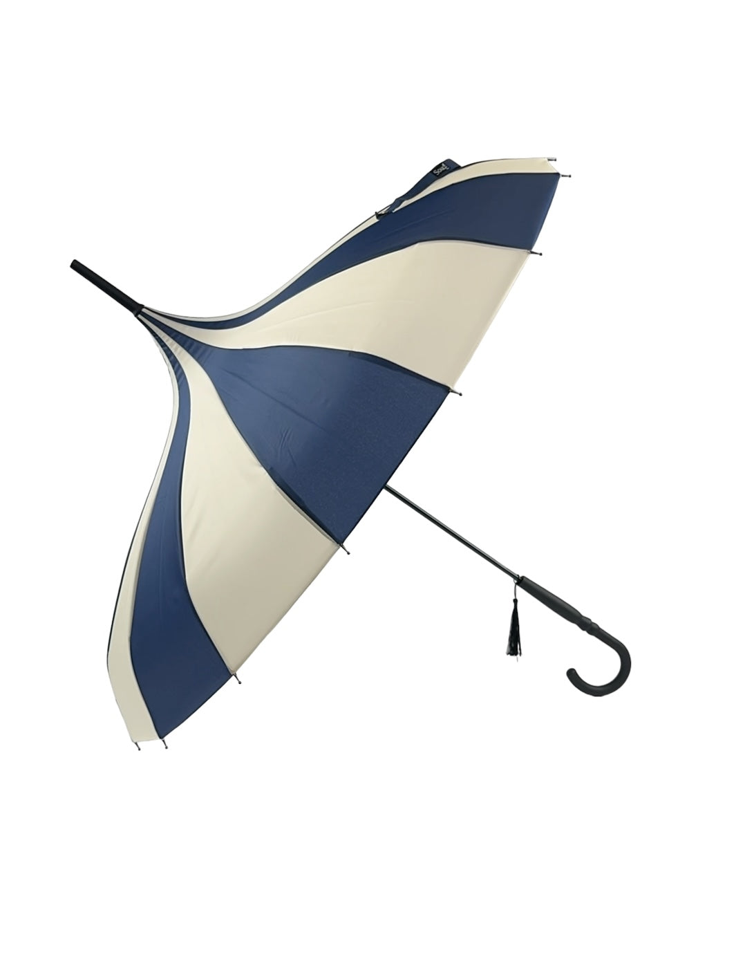 Boutique Classic Pagoda Umbrella in Navy and Cream