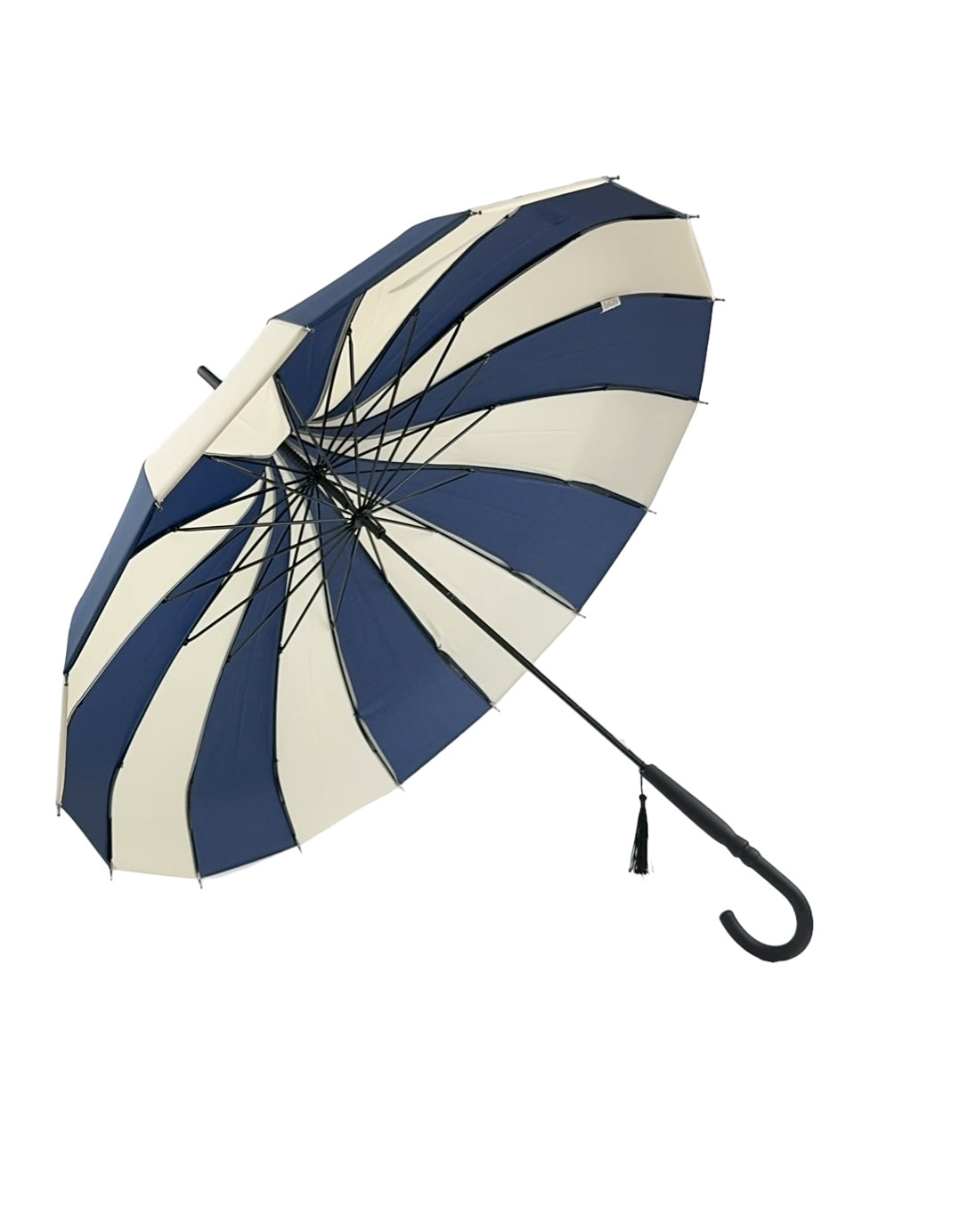 Boutique Classic Pagoda Umbrella in Navy and Cream