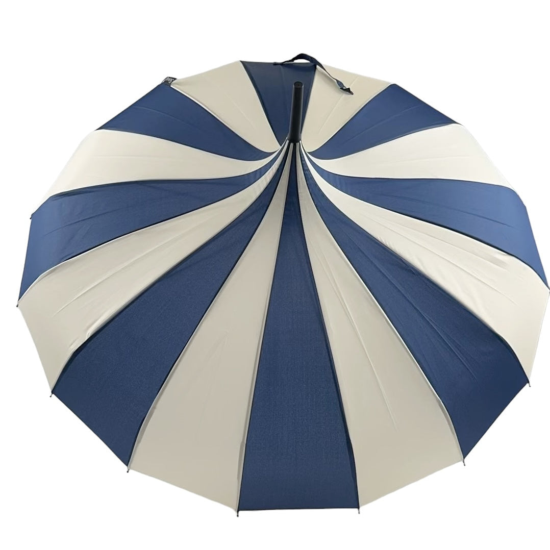 Boutique Classic Pagoda Umbrella in Navy and Cream