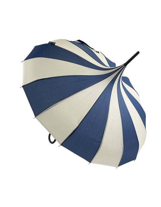 Boutique Classic Pagoda Umbrella in Navy and Cream