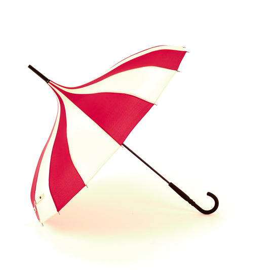 Boutique Classic Pagoda Umbrella in Red and Cream