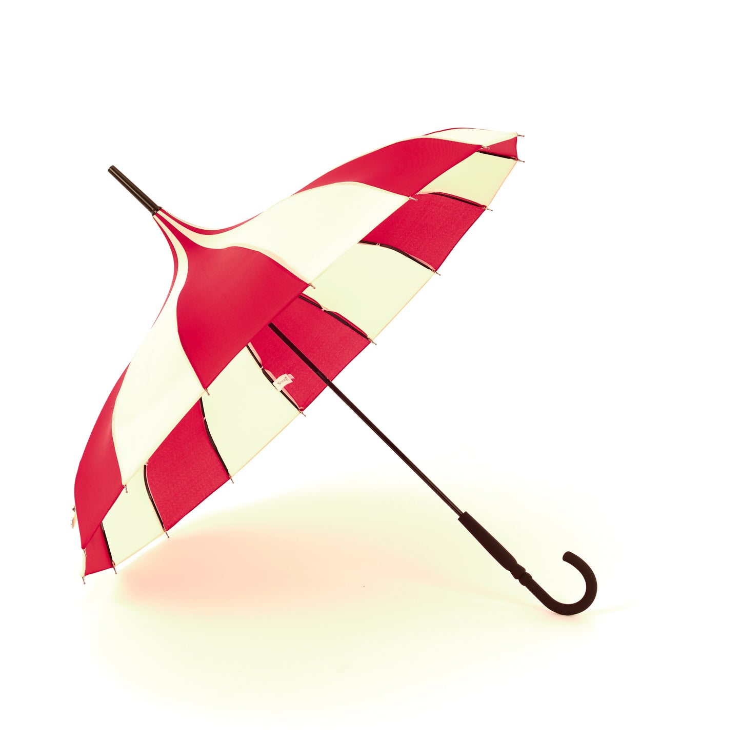Boutique Classic Pagoda Umbrella in Red and Cream
