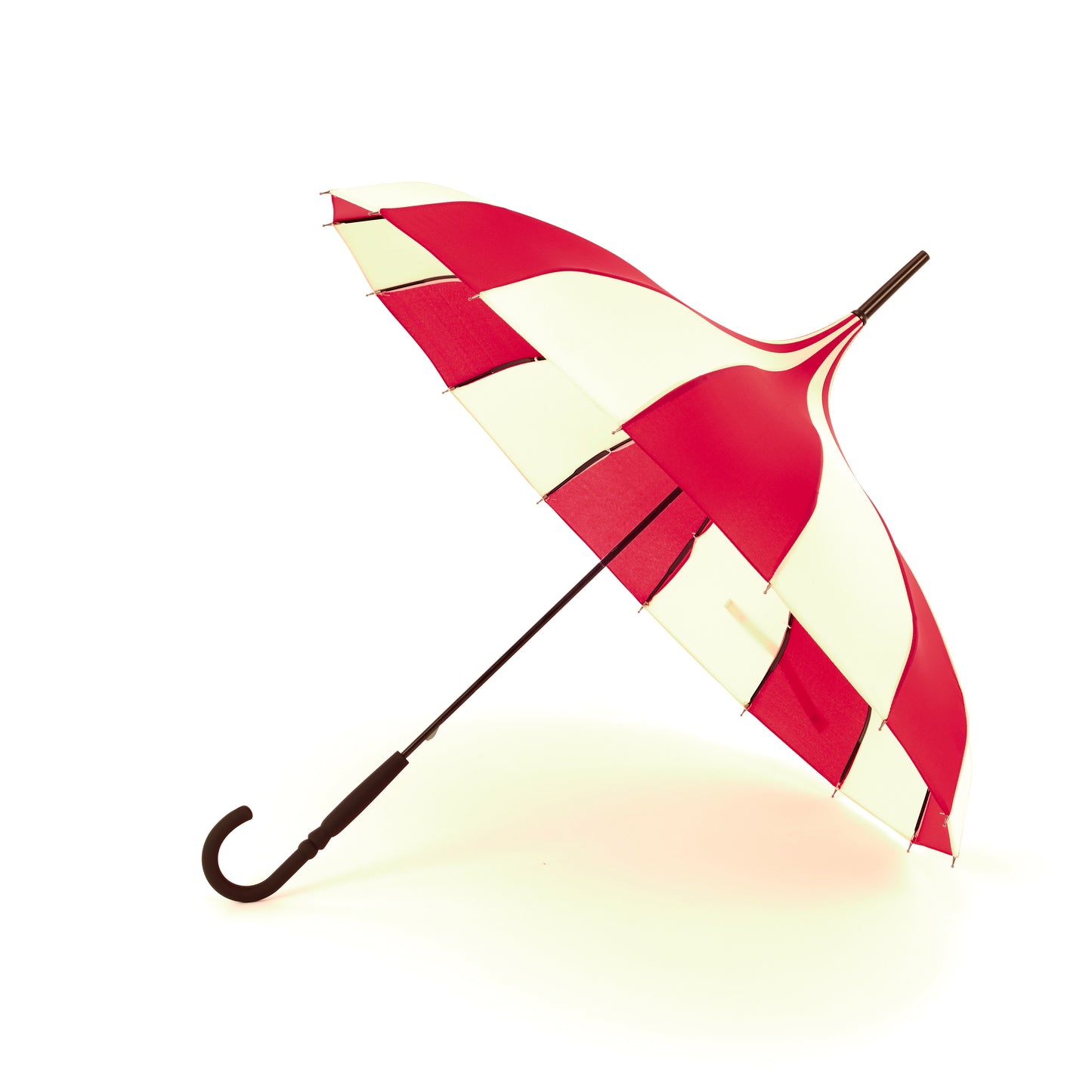 Boutique Classic Pagoda Umbrella in Red and Cream