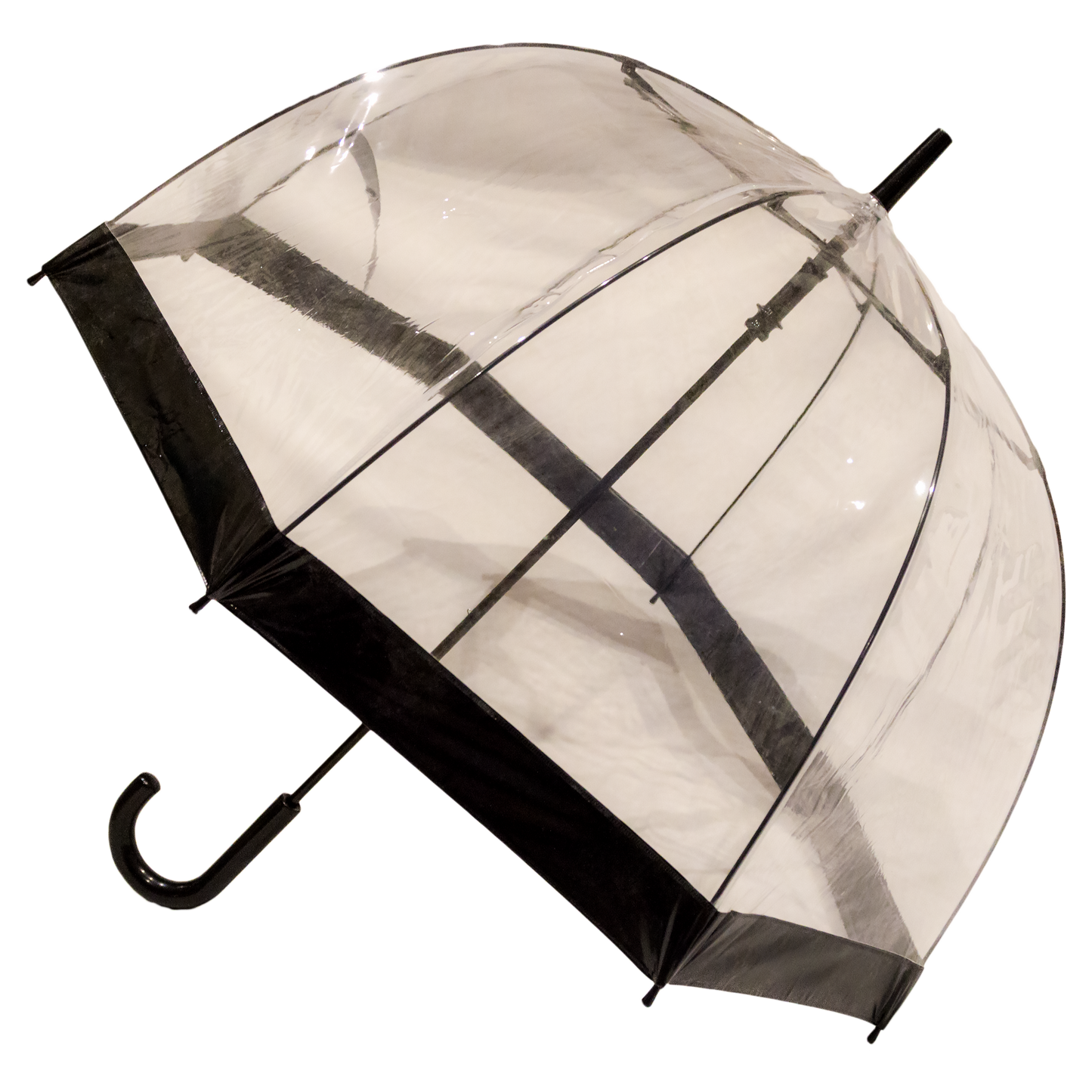 Everyday Clear Vinyl Dome Umbrella Black