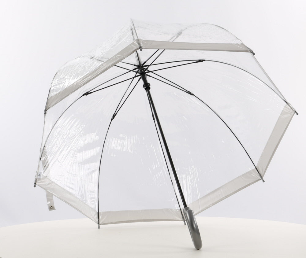 Everyday Clear Vinyl Dome Umbrella Silver