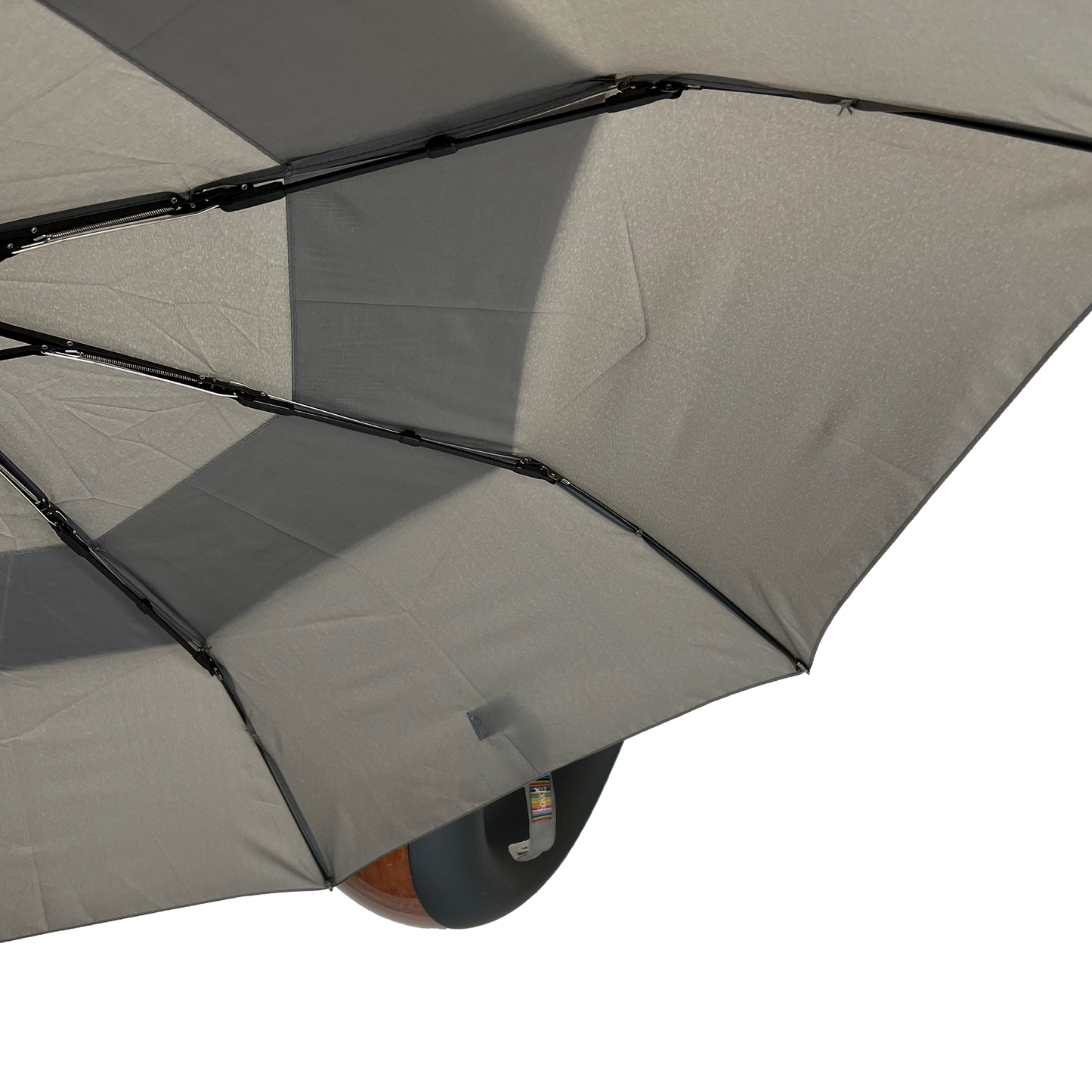 Gents Auto Compact Umbrella Grey with hook handle