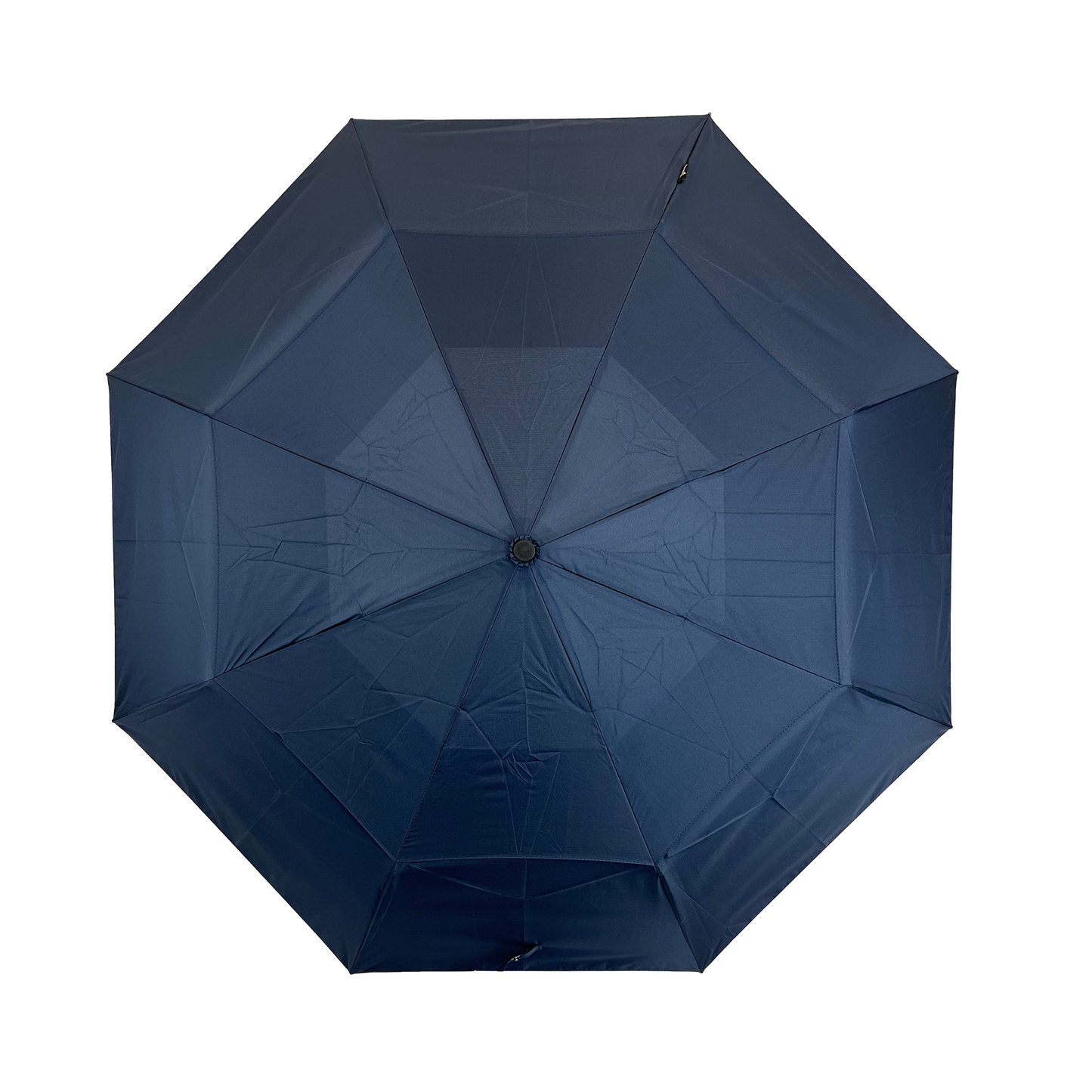 Gents Auto Compact Umbrella Navy with hook handle