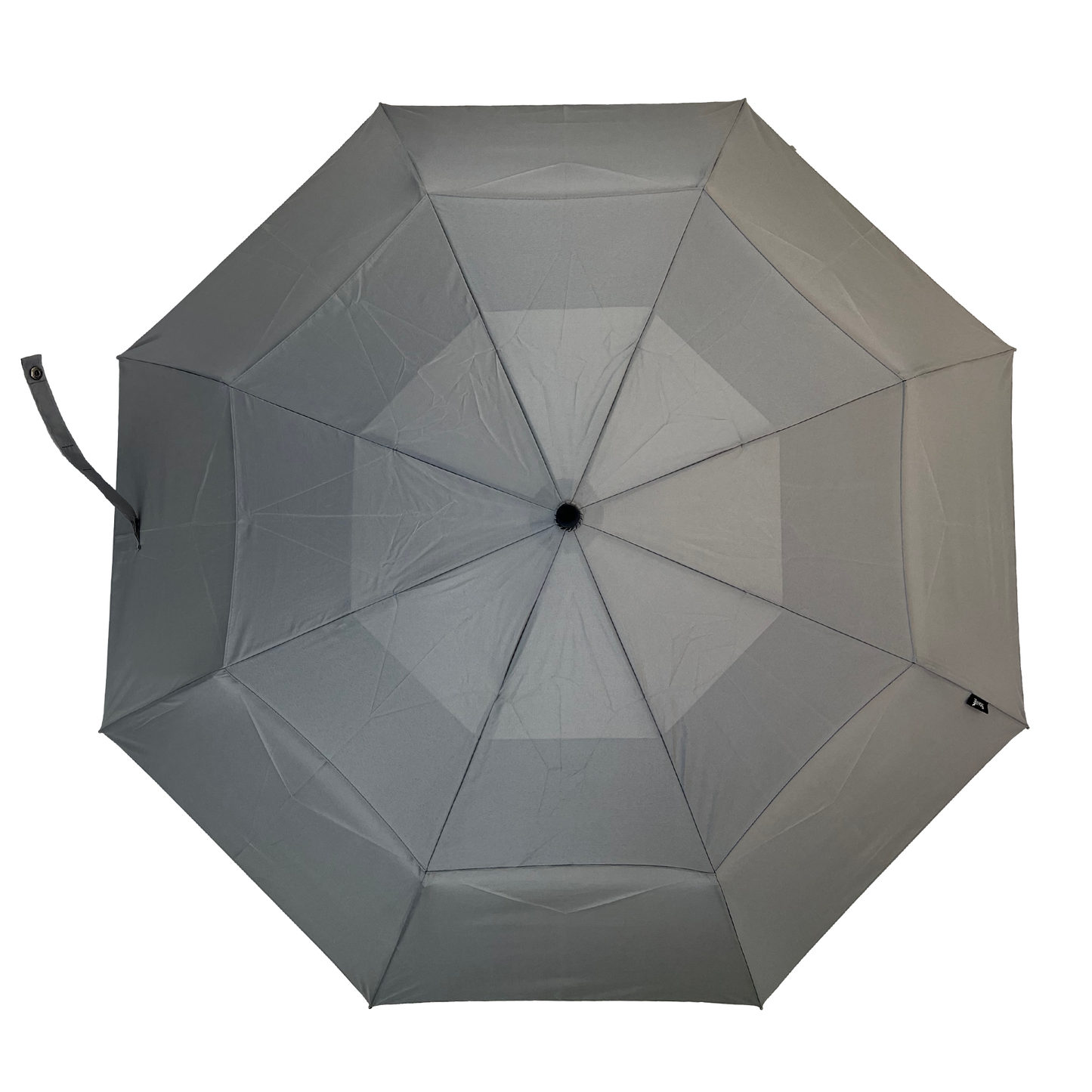 Gents Auto Compact Umbrella Grey with hook handle