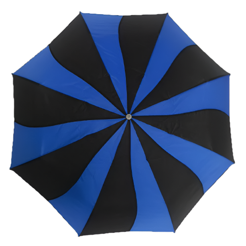 Everyday Swirl Folding Umbrella Blue/Black