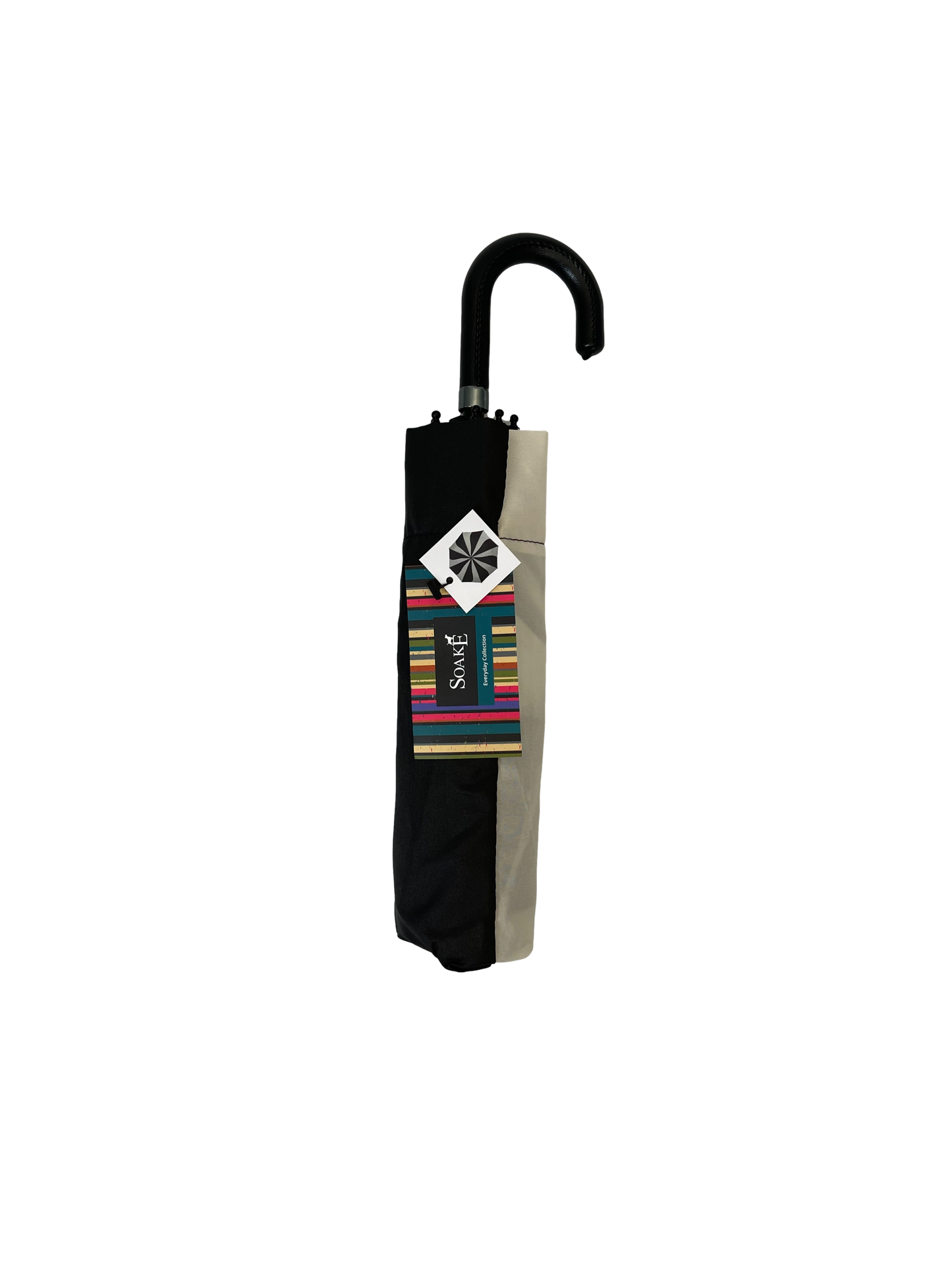 Everyday Swirl Folding Umbrella Black/Cream