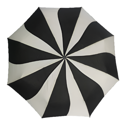 Everyday Swirl Folding Umbrella Black/Cream