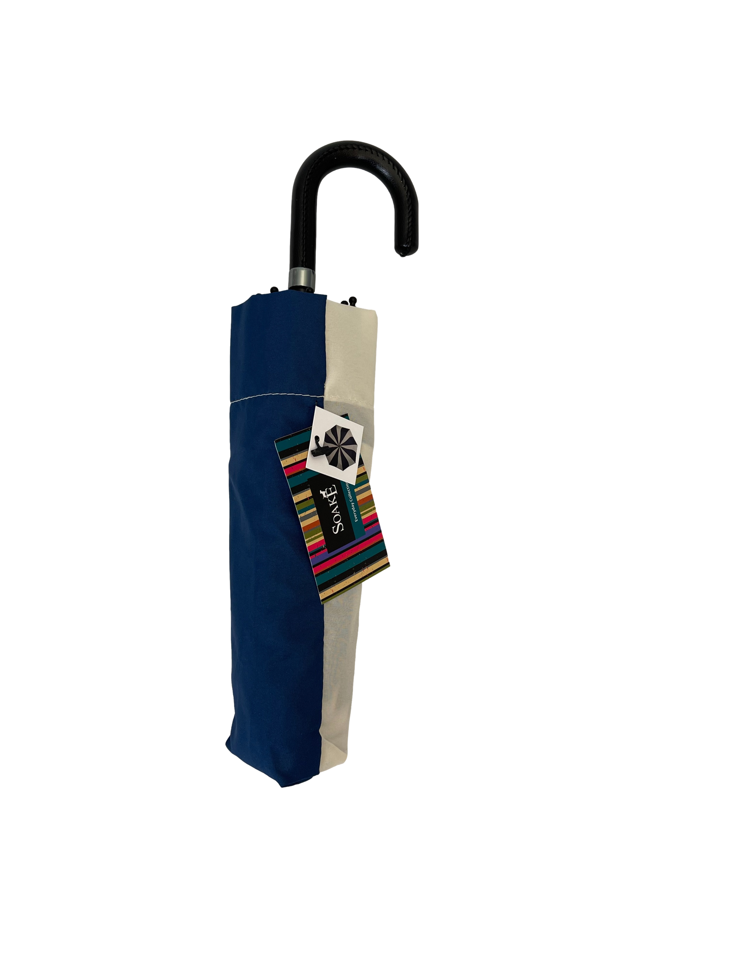 Everyday Swirl Folding Umbrella Navy/Cream