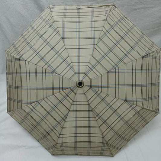 Everyday Tartan Folding Umbrella Cream