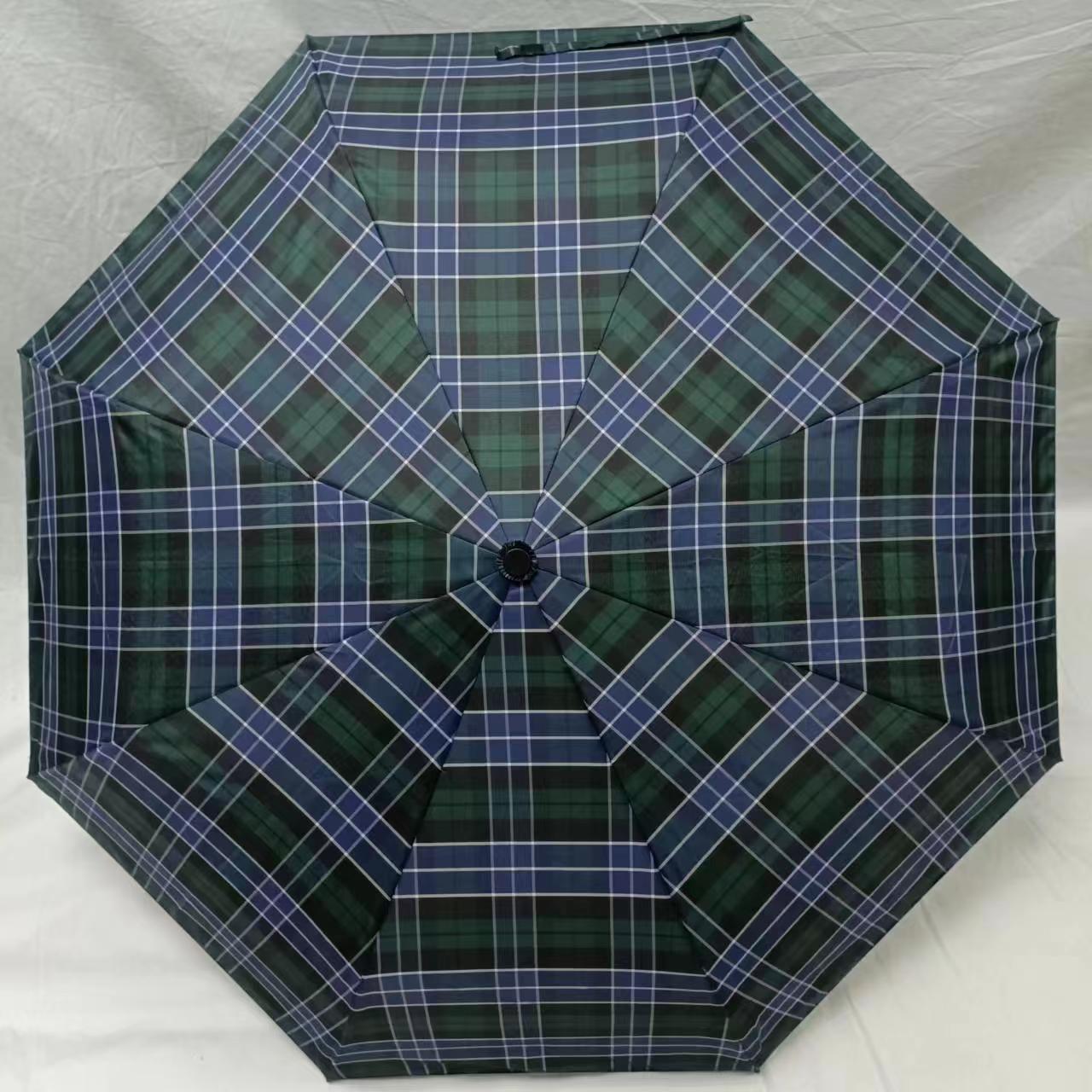 Everyday Tartan Folding Umbrella Green