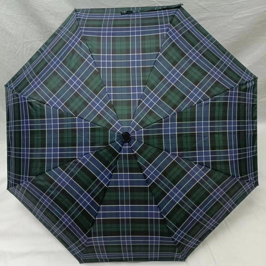 Everyday Tartan Folding Umbrella Green