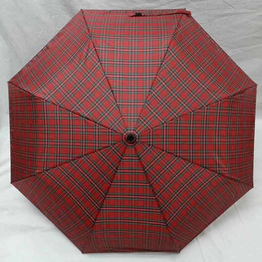 Everyday Tartan Folding Umbrella Red