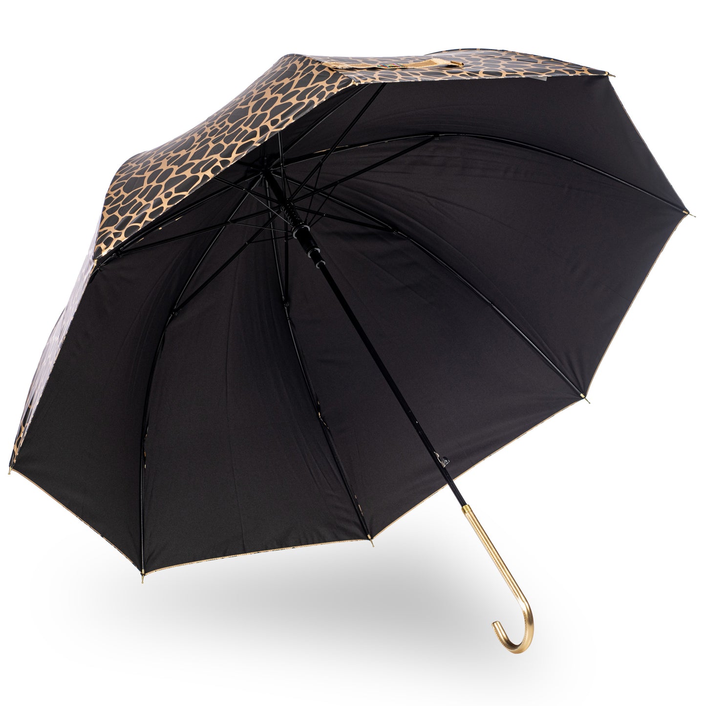 Everyday Giraffe Print (Metallic) Gold Stick Umbrella