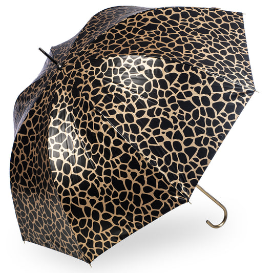 Everyday Giraffe Print (Metallic) Gold Stick Umbrella