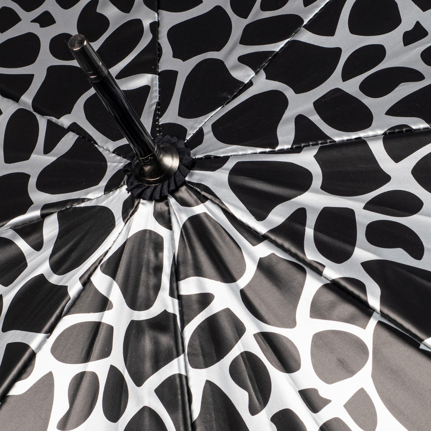 Everyday Giraffe Print (Metallic) Silver Stick Umbrella