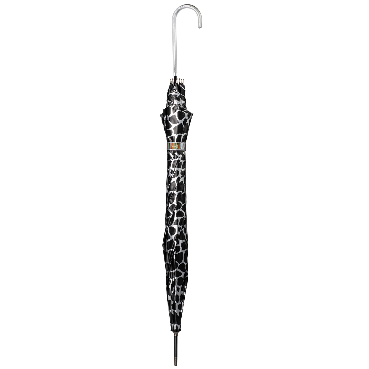 Everyday Giraffe Print (Metallic) Silver Stick Umbrella
