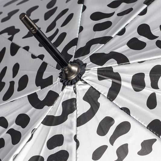 Everyday Leopard Print (metallic) Silver Stick umbrella