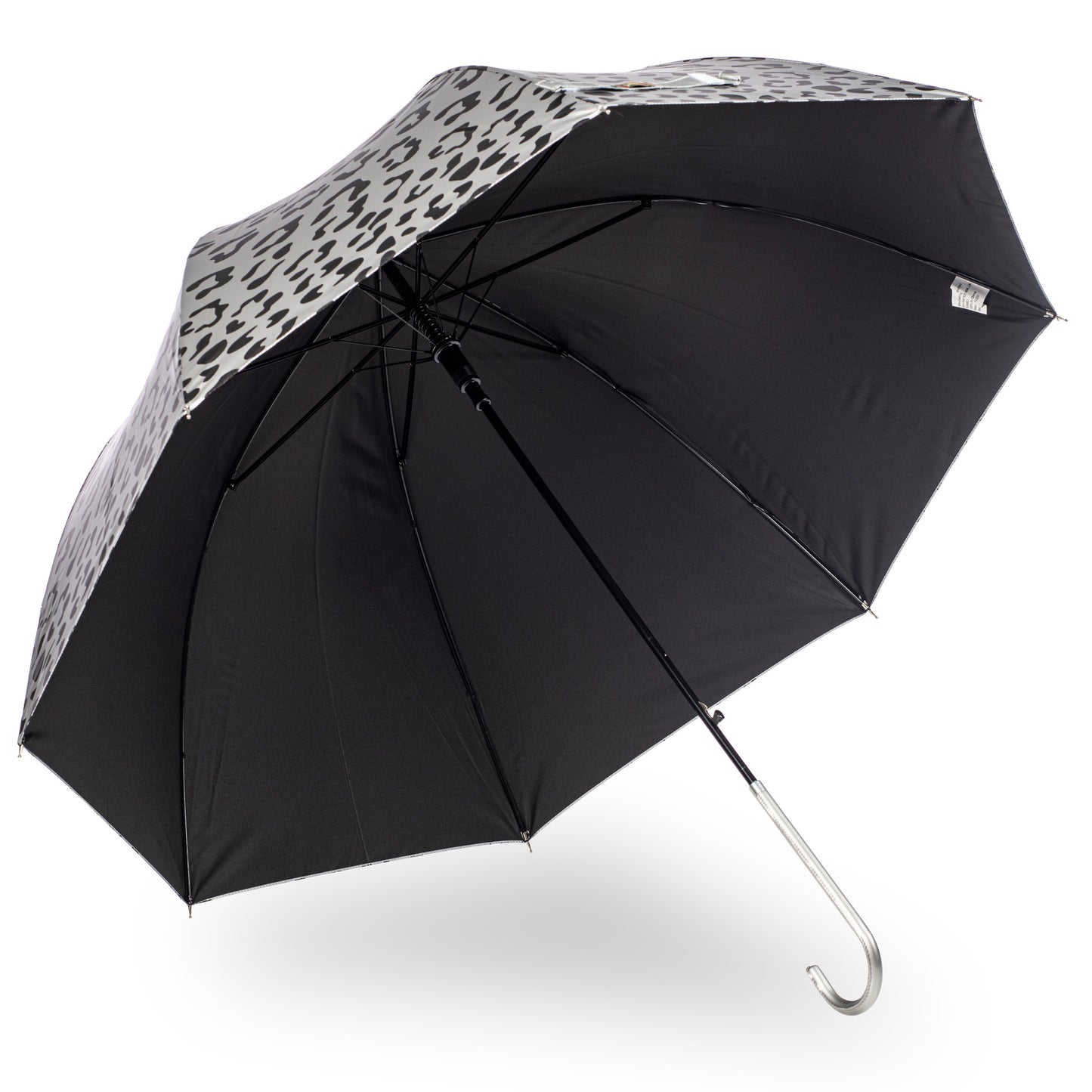 Everyday Leopard Print (metallic) Silver Stick umbrella