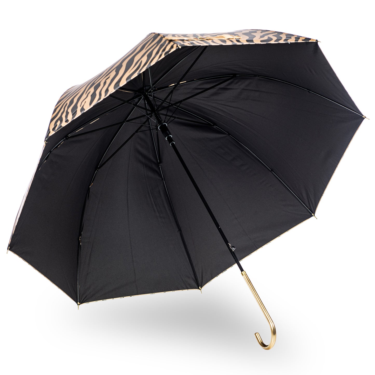 Everyday Zebra Print (Metallic) Gold Stick Umbrella