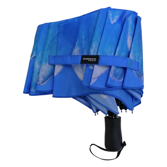 StormKing Folding Floral Umbrella Blue Daisy