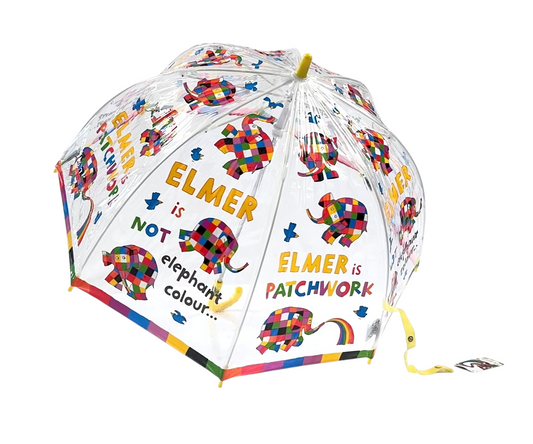 Elmer is Patchwork PVC Clear Dome Umbrella