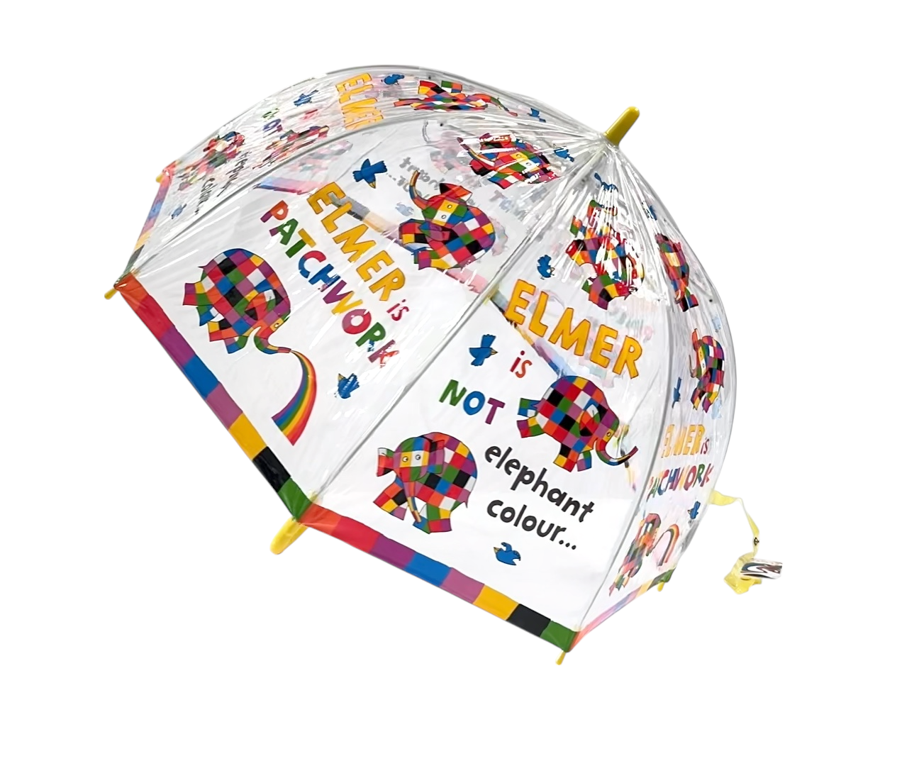 Elmer is Patchwork PVC Clear Dome Umbrella
